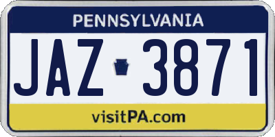 PA license plate JAZ3871