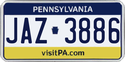 PA license plate JAZ3886