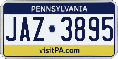 PA license plate JAZ3895