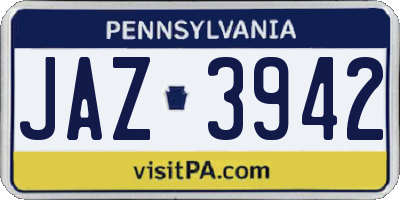 PA license plate JAZ3942