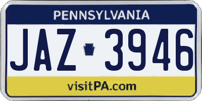 PA license plate JAZ3946