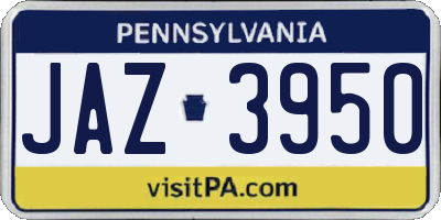PA license plate JAZ3950