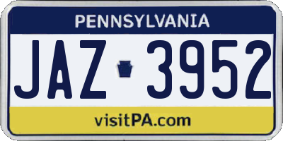PA license plate JAZ3952