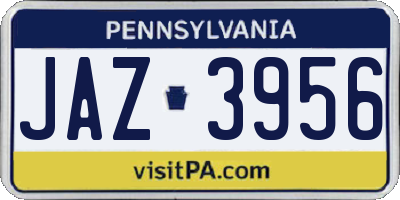 PA license plate JAZ3956