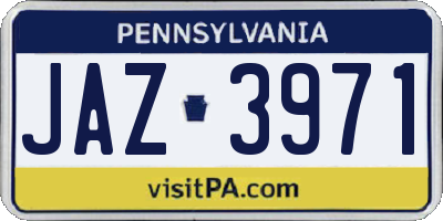 PA license plate JAZ3971