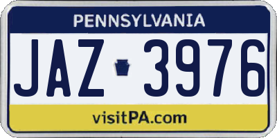 PA license plate JAZ3976