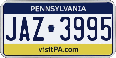 PA license plate JAZ3995