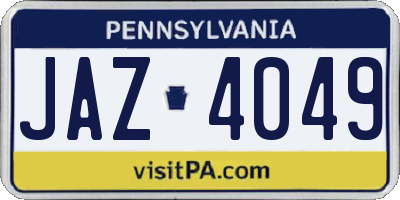 PA license plate JAZ4049
