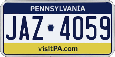 PA license plate JAZ4059