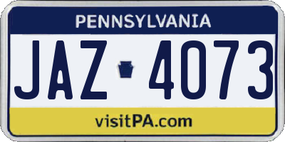 PA license plate JAZ4073