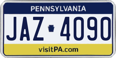 PA license plate JAZ4090