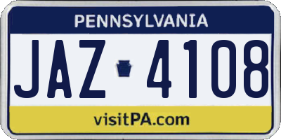 PA license plate JAZ4108