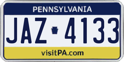 PA license plate JAZ4133