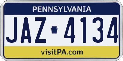 PA license plate JAZ4134