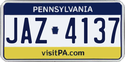 PA license plate JAZ4137