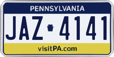 PA license plate JAZ4141