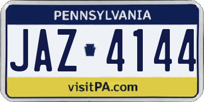 PA license plate JAZ4144