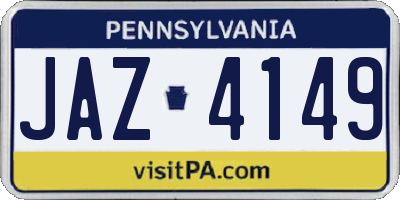 PA license plate JAZ4149