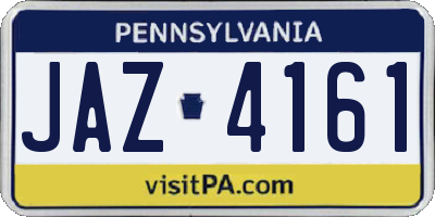 PA license plate JAZ4161