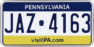 PA license plate JAZ4163