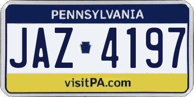 PA license plate JAZ4197