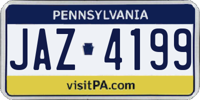 PA license plate JAZ4199