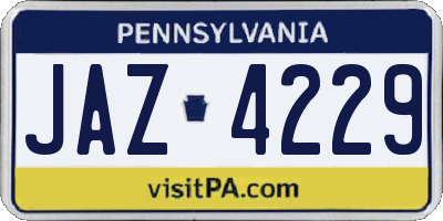 PA license plate JAZ4229