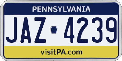 PA license plate JAZ4239