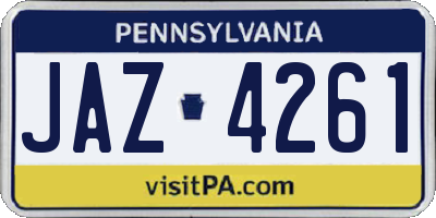 PA license plate JAZ4261