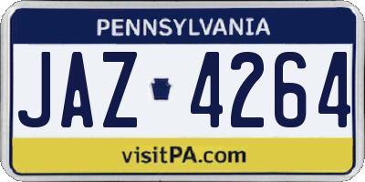 PA license plate JAZ4264