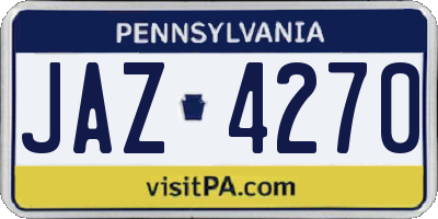 PA license plate JAZ4270
