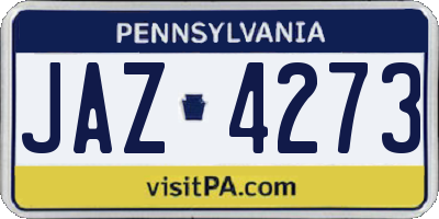 PA license plate JAZ4273