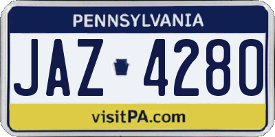 PA license plate JAZ4280