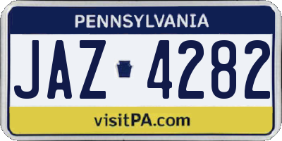 PA license plate JAZ4282