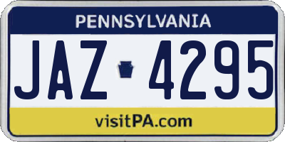 PA license plate JAZ4295