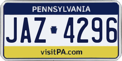 PA license plate JAZ4296