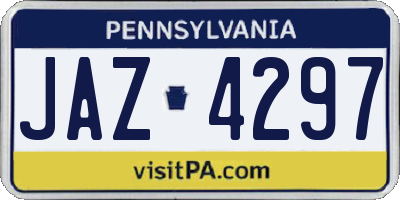 PA license plate JAZ4297