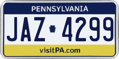PA license plate JAZ4299