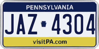 PA license plate JAZ4304