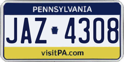 PA license plate JAZ4308