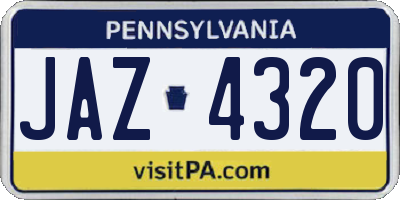 PA license plate JAZ4320