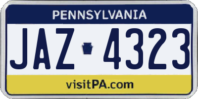 PA license plate JAZ4323