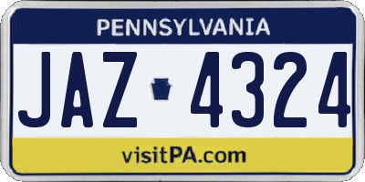 PA license plate JAZ4324