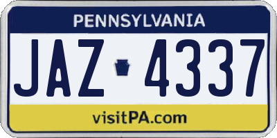 PA license plate JAZ4337
