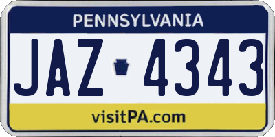 PA license plate JAZ4343