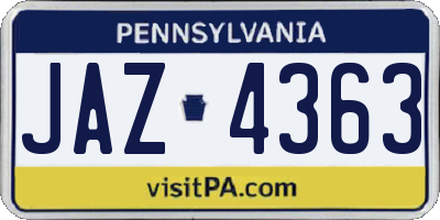 PA license plate JAZ4363