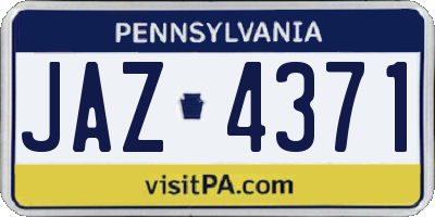 PA license plate JAZ4371