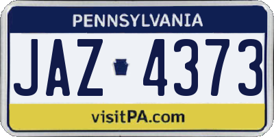 PA license plate JAZ4373