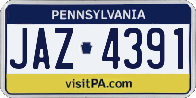 PA license plate JAZ4391