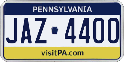 PA license plate JAZ4400